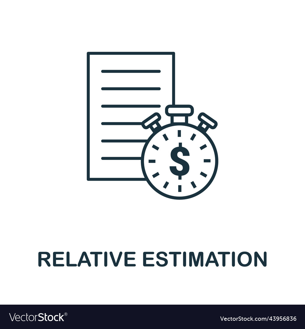 Relative estimation icon simple element from