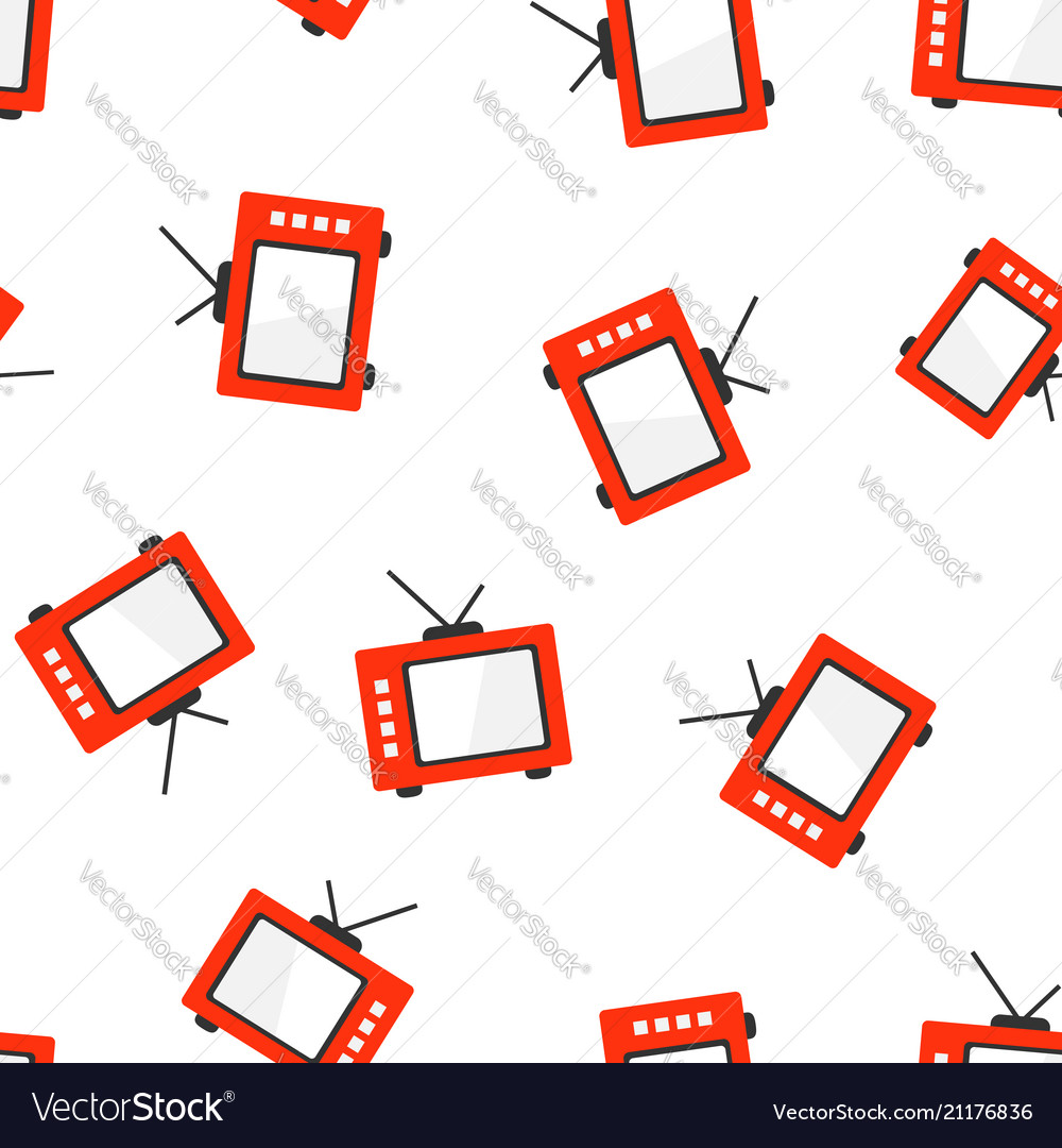 Retro tv screen icon seamless pattern background vector image Retro tv screen icon seamless pattern background