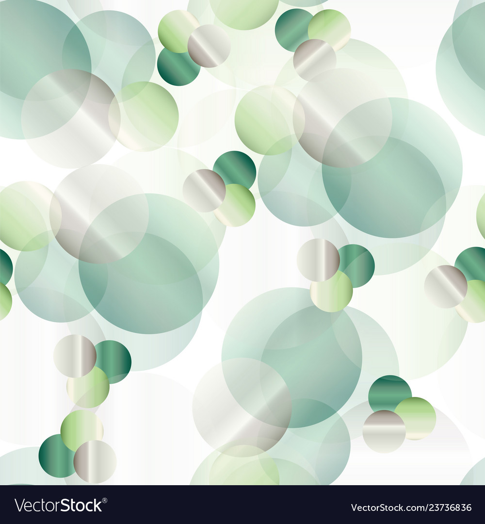 Seamless pattern with abstract green circles
