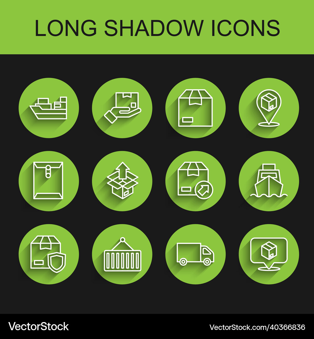 Set line delivery security with shield container Vector Image