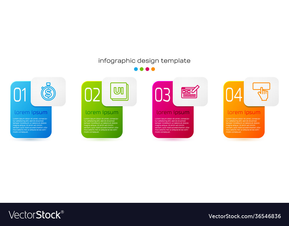 Set line time is money ui or ux design vector image Set line time is money ui or ux design