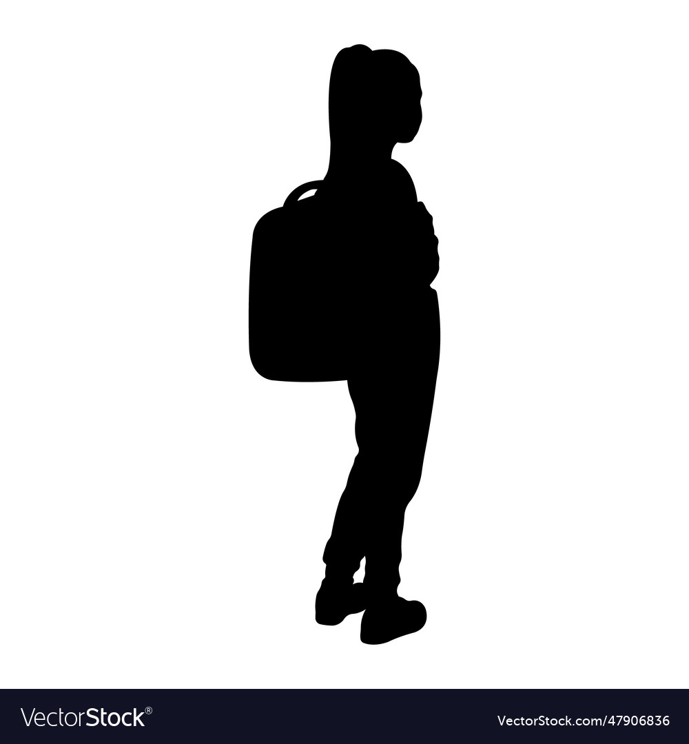 Silhouette of a girl going to school2