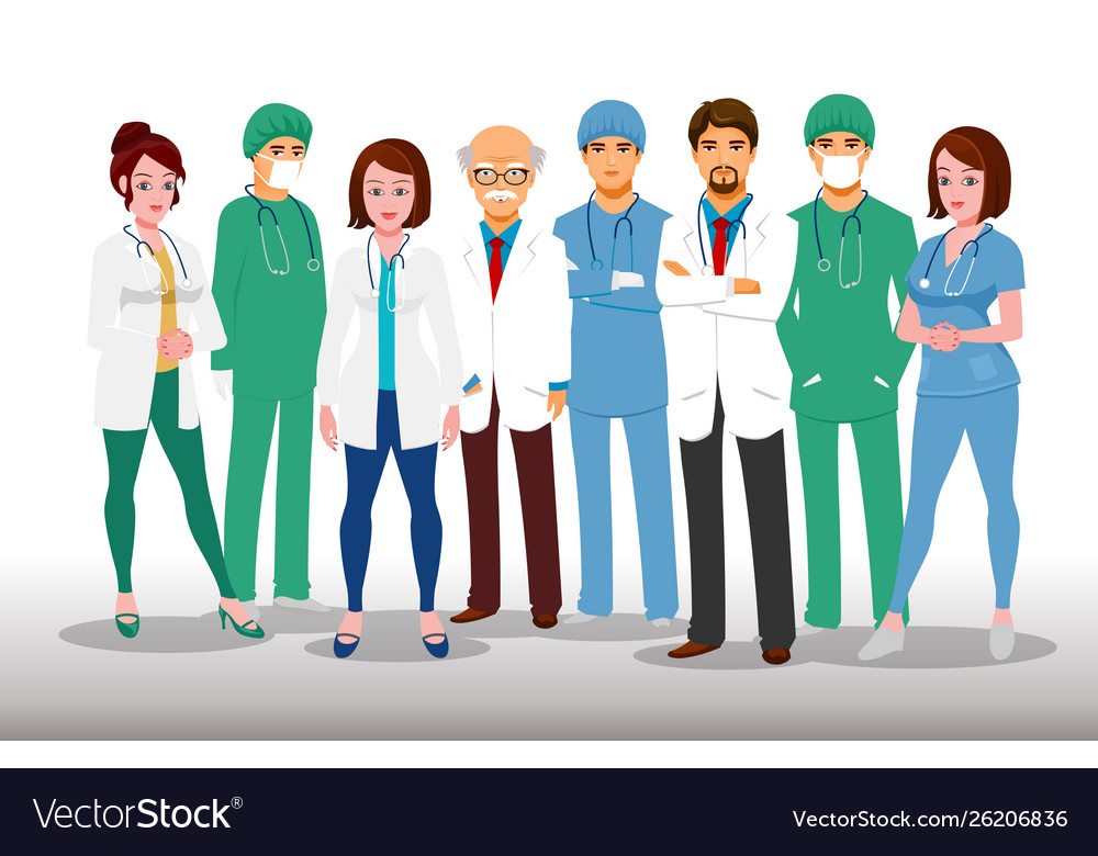 Team of doctors Royalty Free Vector Image - VectorStock