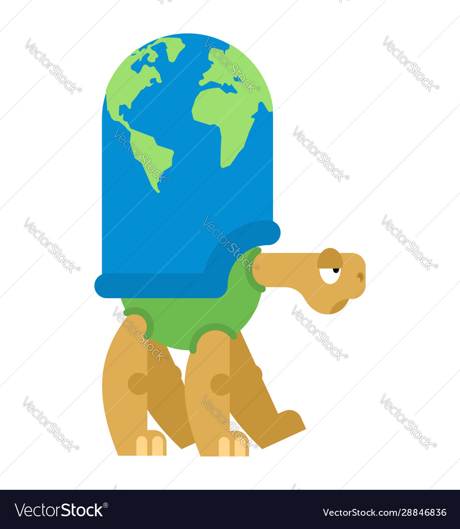 Turtle shell earth amphibian map planet Vector Image Turtle shell earth amphibian map planet