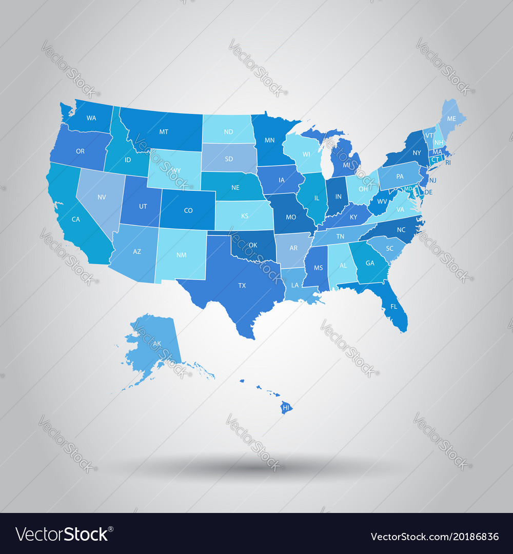 Usa map icon business cartography concept united Vector Image