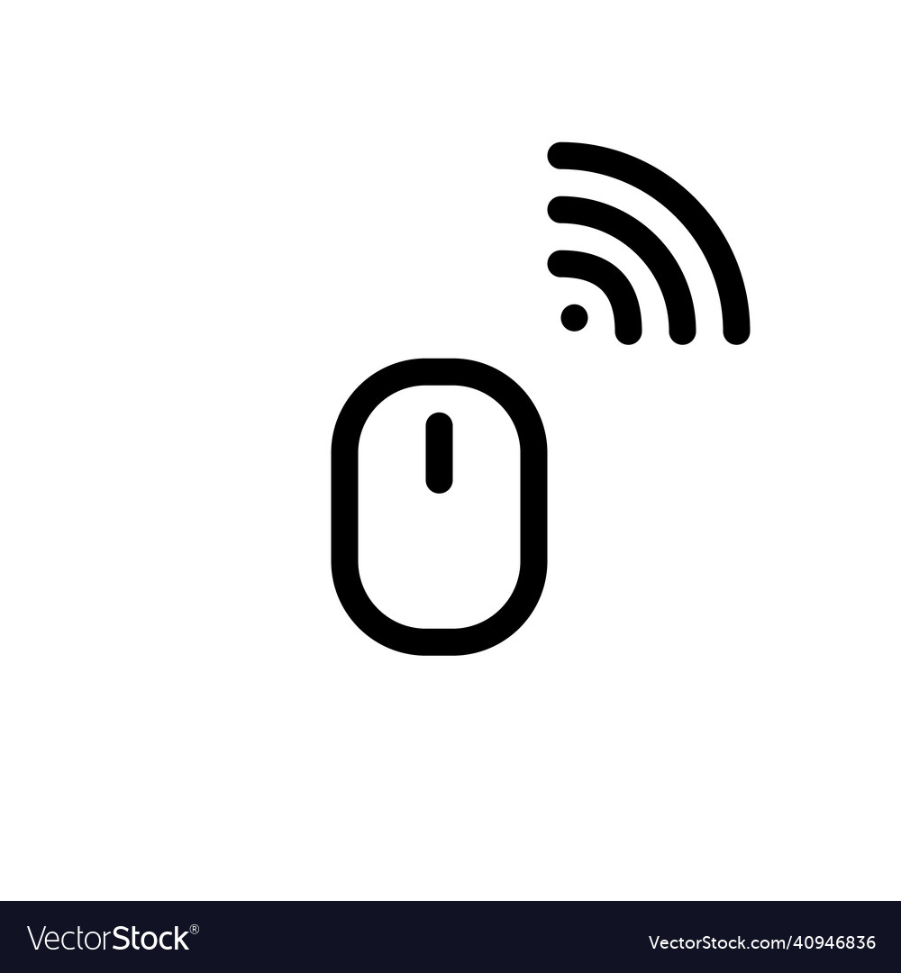 Wireless computer mouse minimal line art pixel vector image Wireless computer mouse minimal line art pixel