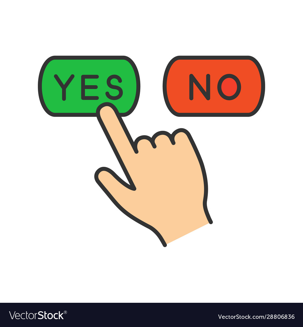 Yes Or No Click Color Icon Royalty Free Vector Image