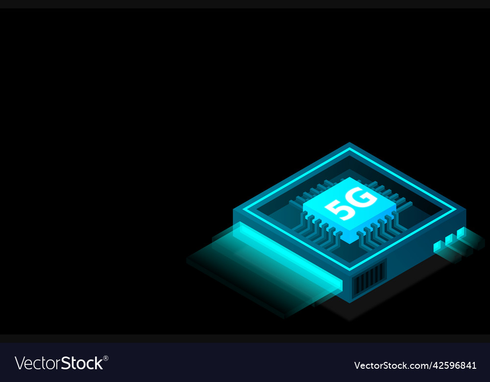 5g network processor mobile wireless internet Vector Image 5g network processor mobile wireless internet