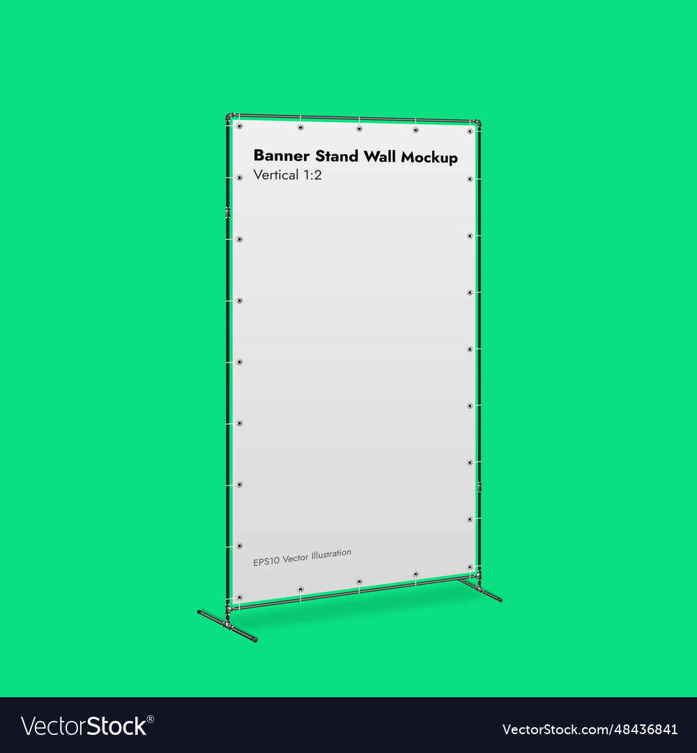 Banner stand wall on green background