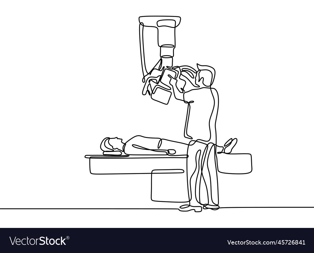 Continuous one line drawing of patent medical Vector Image