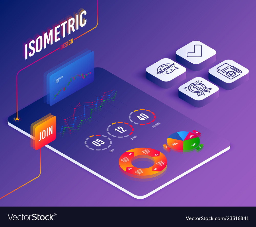 Creativity documentation and tick icons reward Vector Image Creativity documentation and tick icons reward