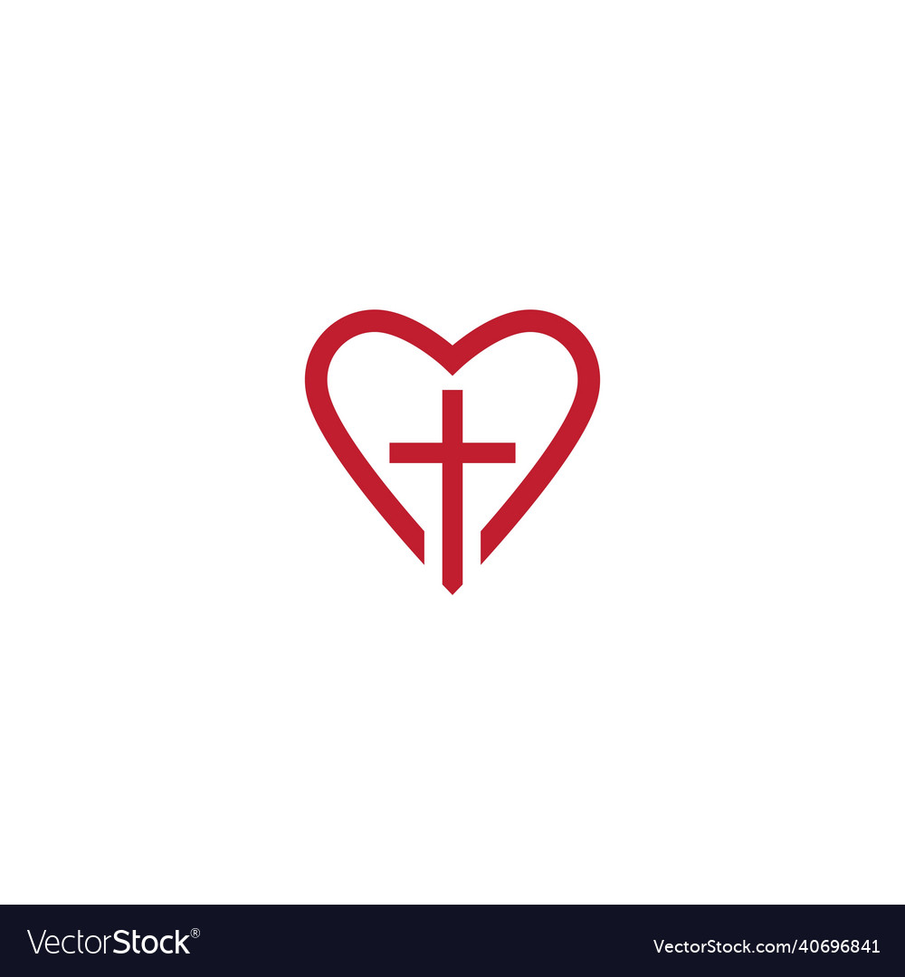 Cross and love logo Royalty Free Vector Image - VectorStock