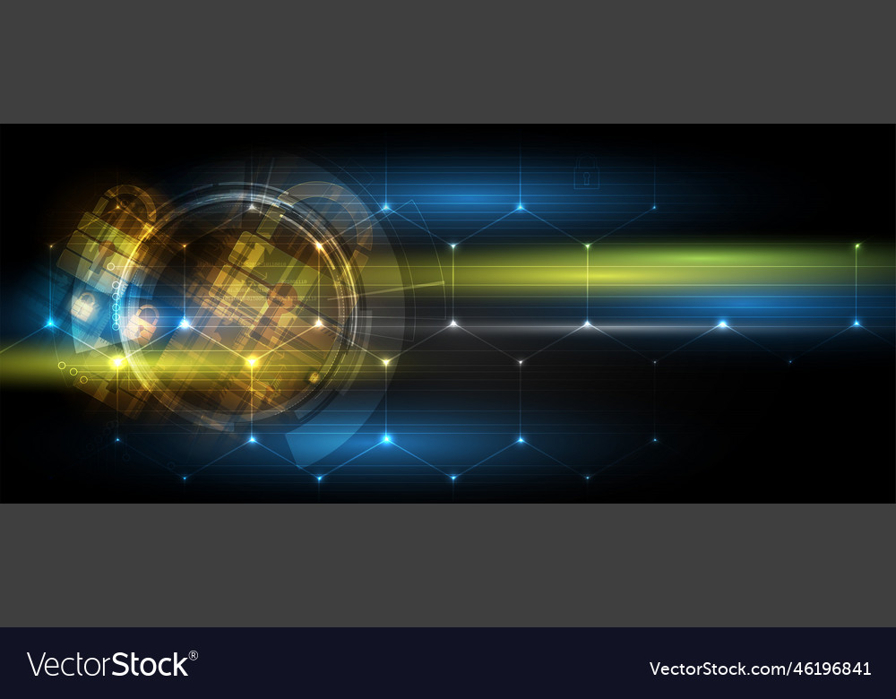 Cyber security and information or network vector image Cyber security and information or network