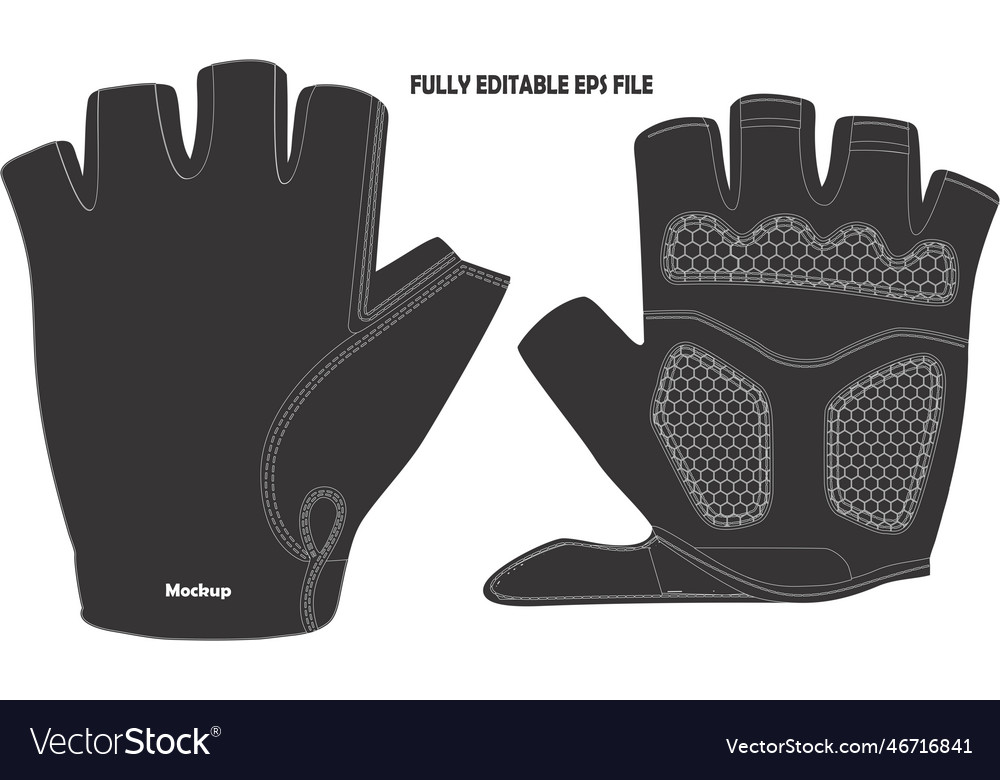 Cycling gloves mockup Royalty Free Vector Image