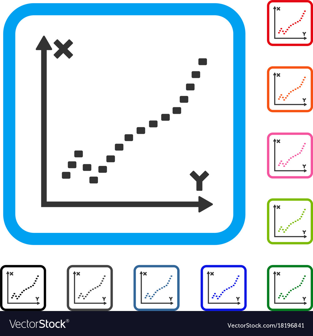Dotted function plot framed icon