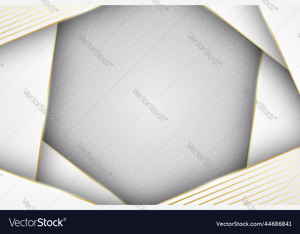 Elegant layered shape background with golden lines
