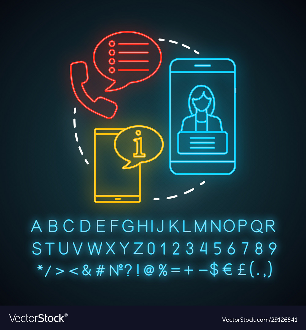Get callback neon light icon