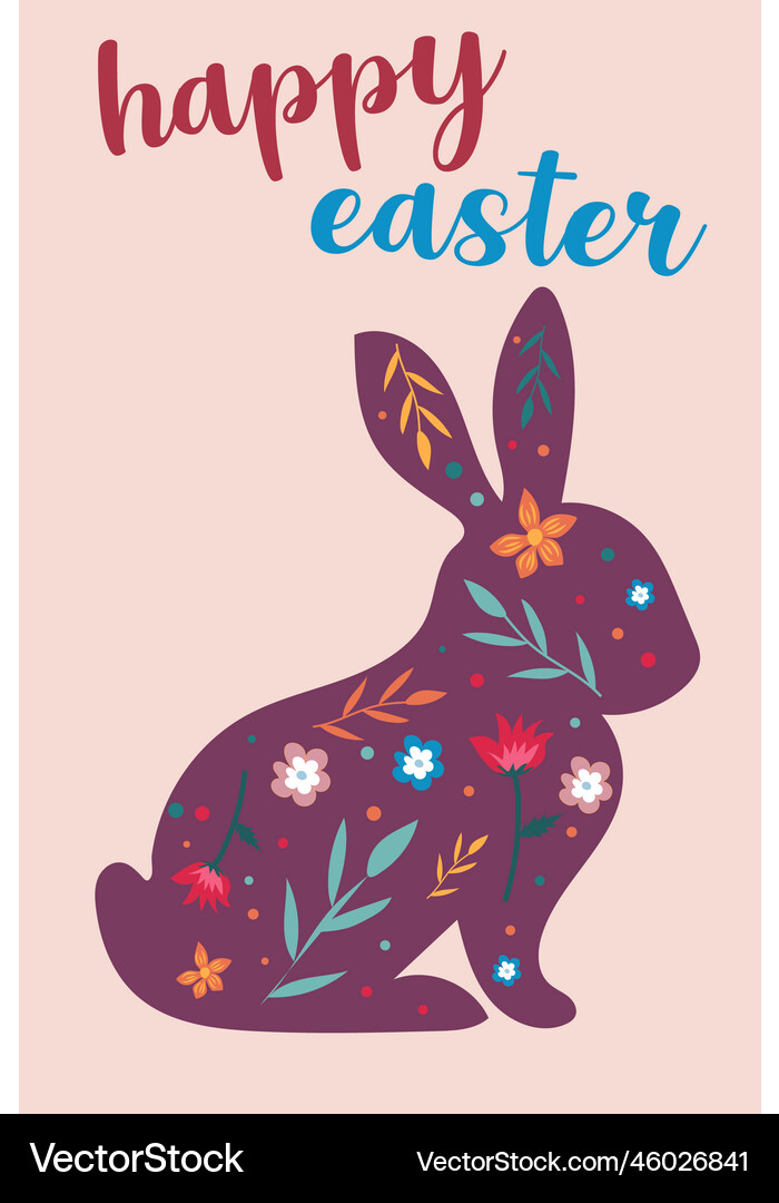 Happy easter design with easter bunny Royalty Free Vector