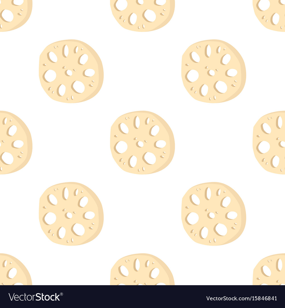 Lotus root slices in seamless pattern