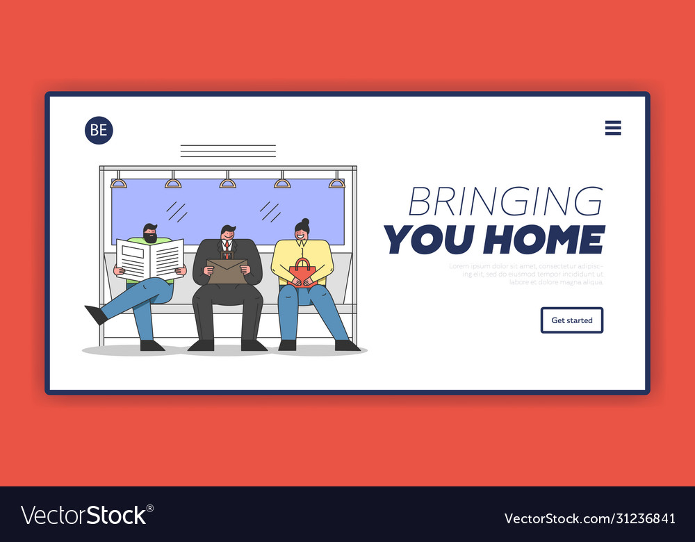 Public transport concept website landing page