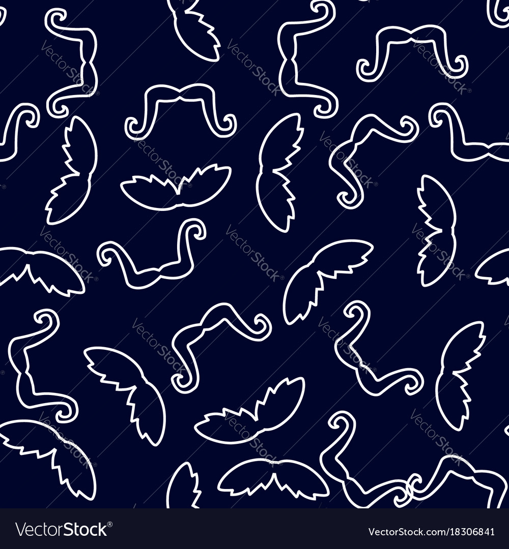 Seamless pattern in a mustache