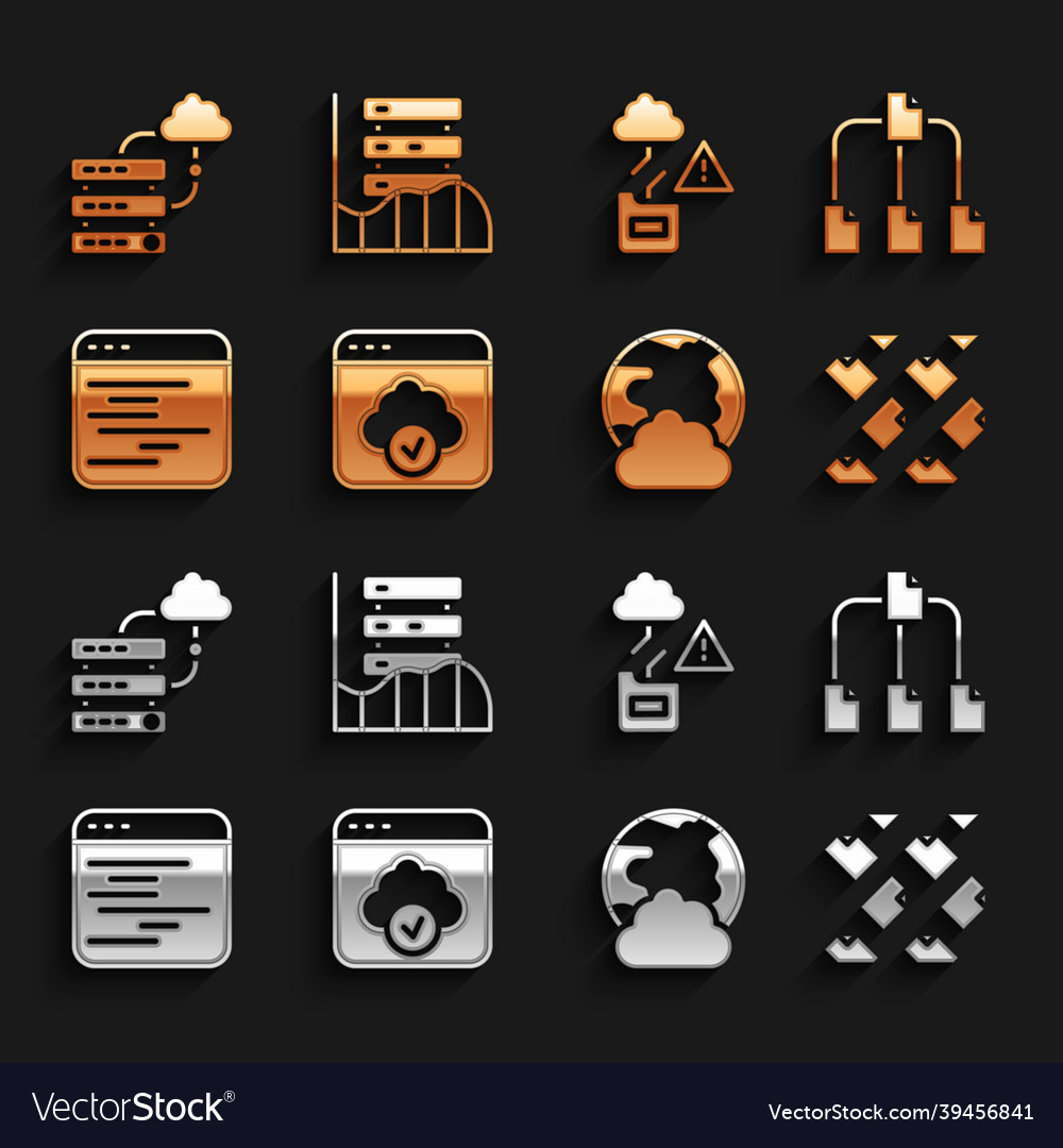 Set cloud technology data transfer folder tree Vector Image Set cloud technology data transfer folder tree
