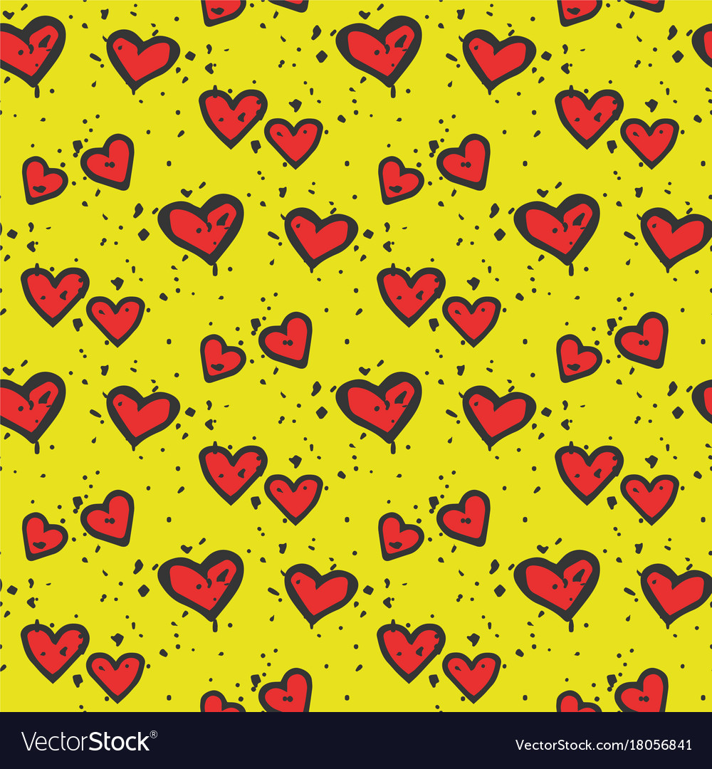 Simple red heart sharp seamless pattern