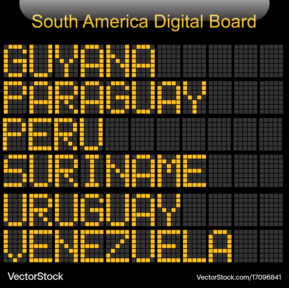 South america country digital board information Vector Image
