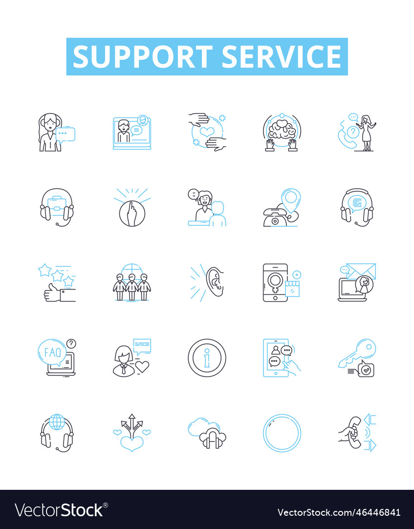 Support service line icons set