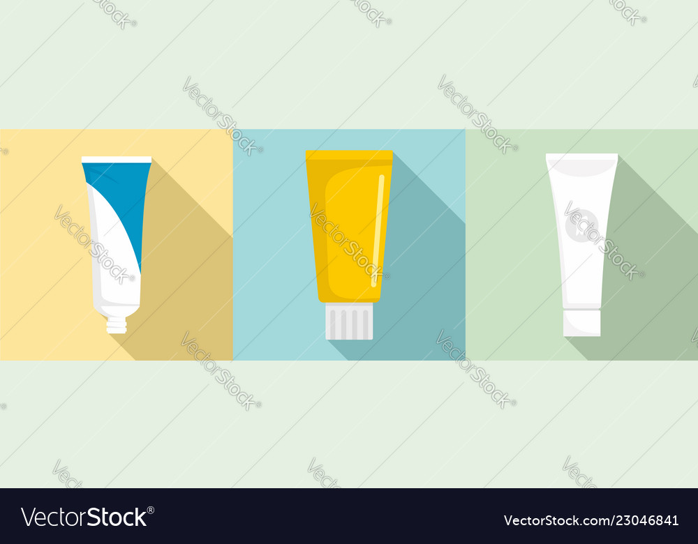 Toothpaste icon set flat style Royalty Free Vector Image