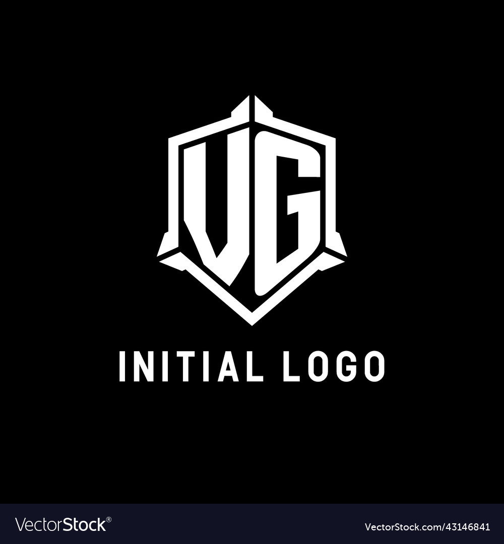 Vg logo initial with shield shape design style