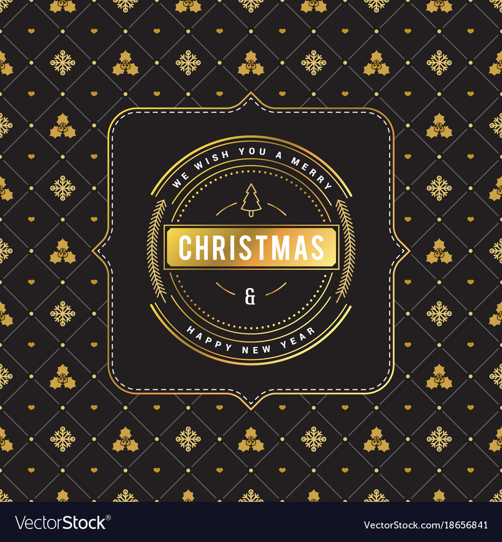 Vintage christmas greeting card typographic retro