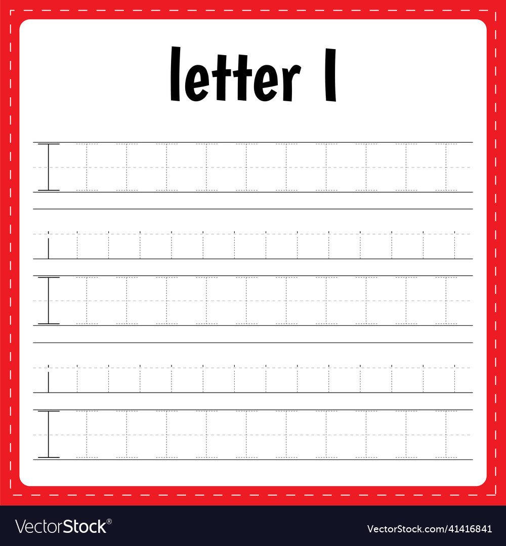 Writing letters tracing page practice sheet