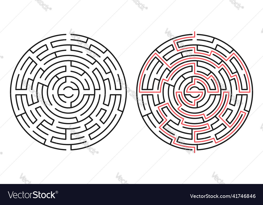 Abstract Maze Labyrinth with Entry & Exit