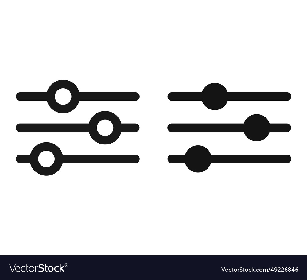 Adjustment button icon or filter control symbol Vector Image Adjustment button icon or filter control symbol