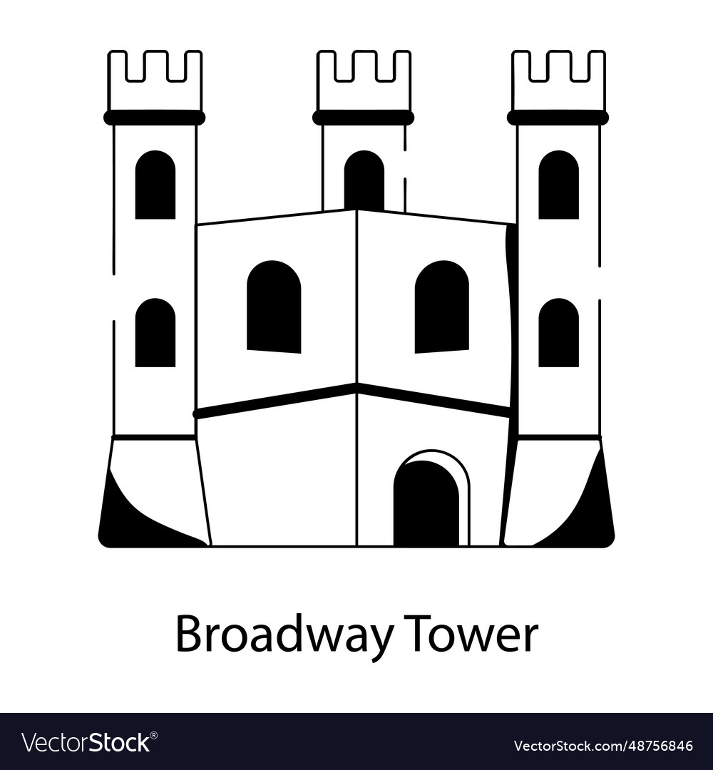 Broadway tower Royalty Free Vector Image - VectorStock