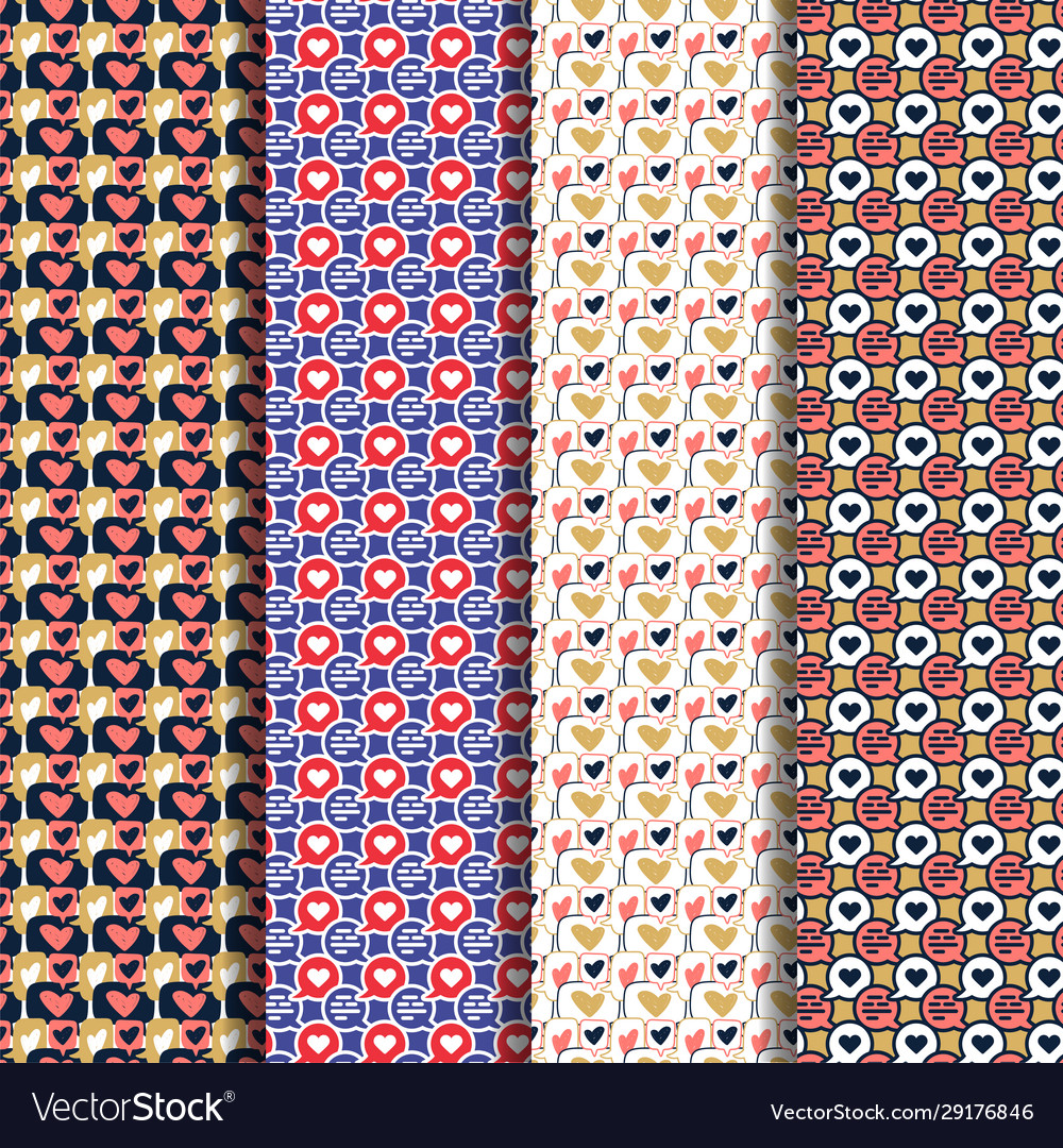 Chat pattern set hand draw dialog speech
