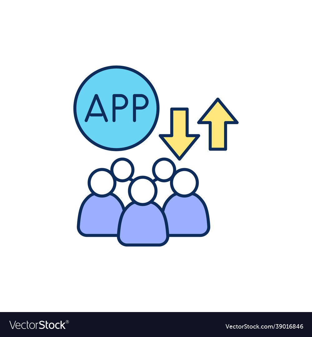 Defining target audience for mobile app rgb color Vector Image Defining target audience for mobile app rgb color