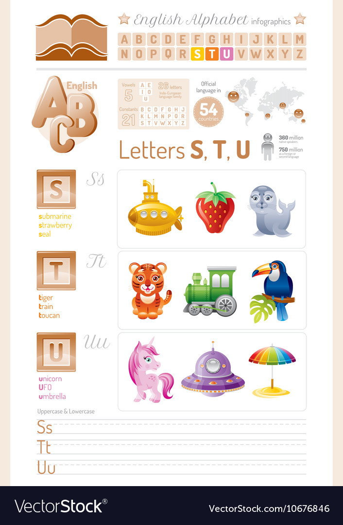 English alphabet abc icon set Royalty Free Vector Image