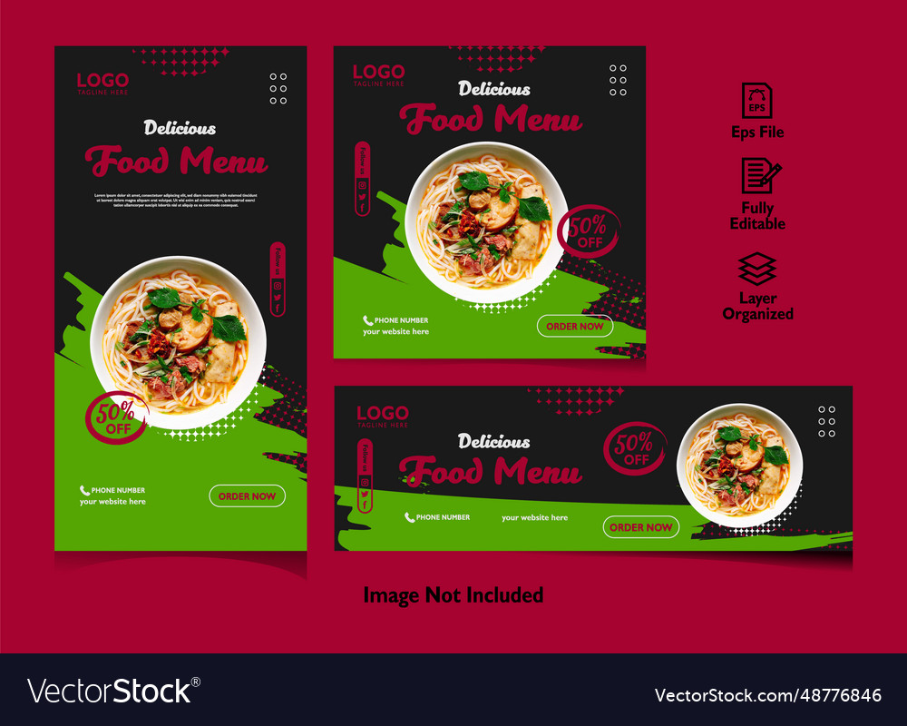 Food menu social media post promotion banner