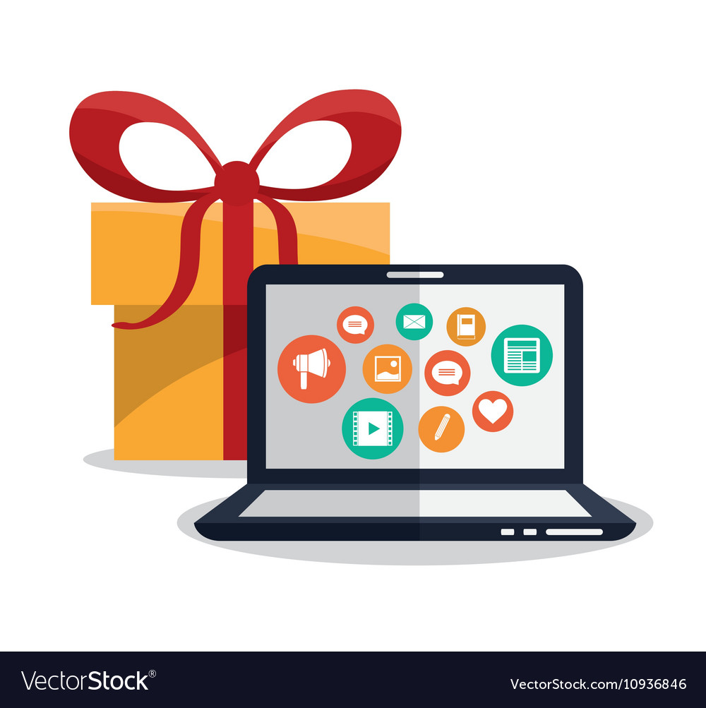 Gift laptop and shopping design