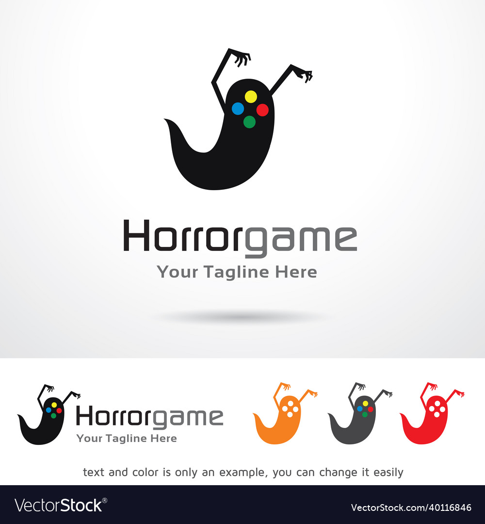 Horror game logo template Royalty Free Vector Image