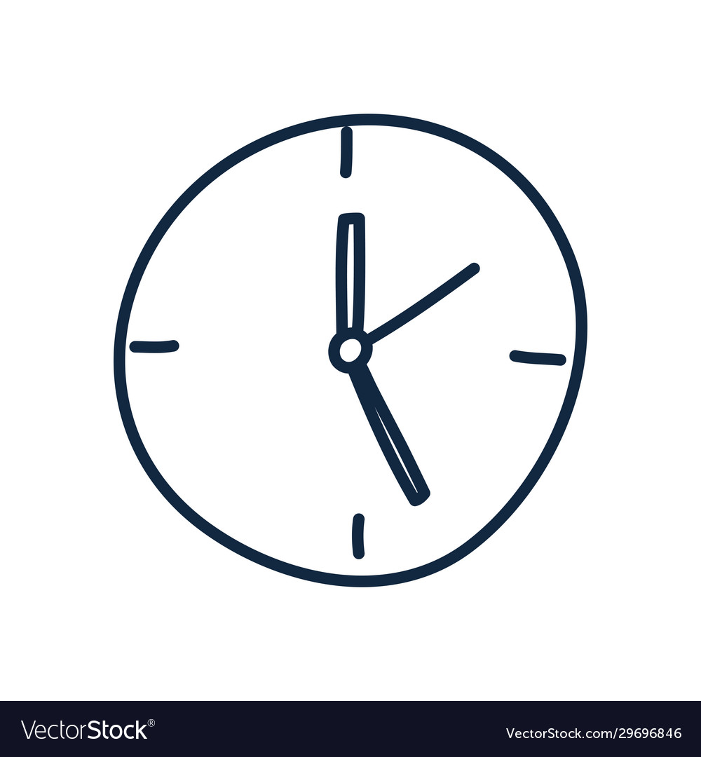 Isolated clock doodle line style icon