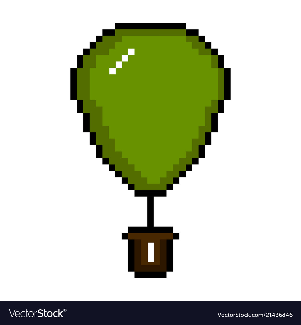 Isolated pixelated air balloon icon