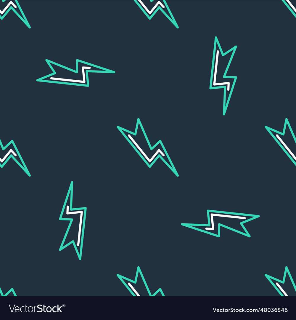 Line lightning bolt icon isolated seamless pattern vector image Line lightning bolt icon isolated seamless pattern