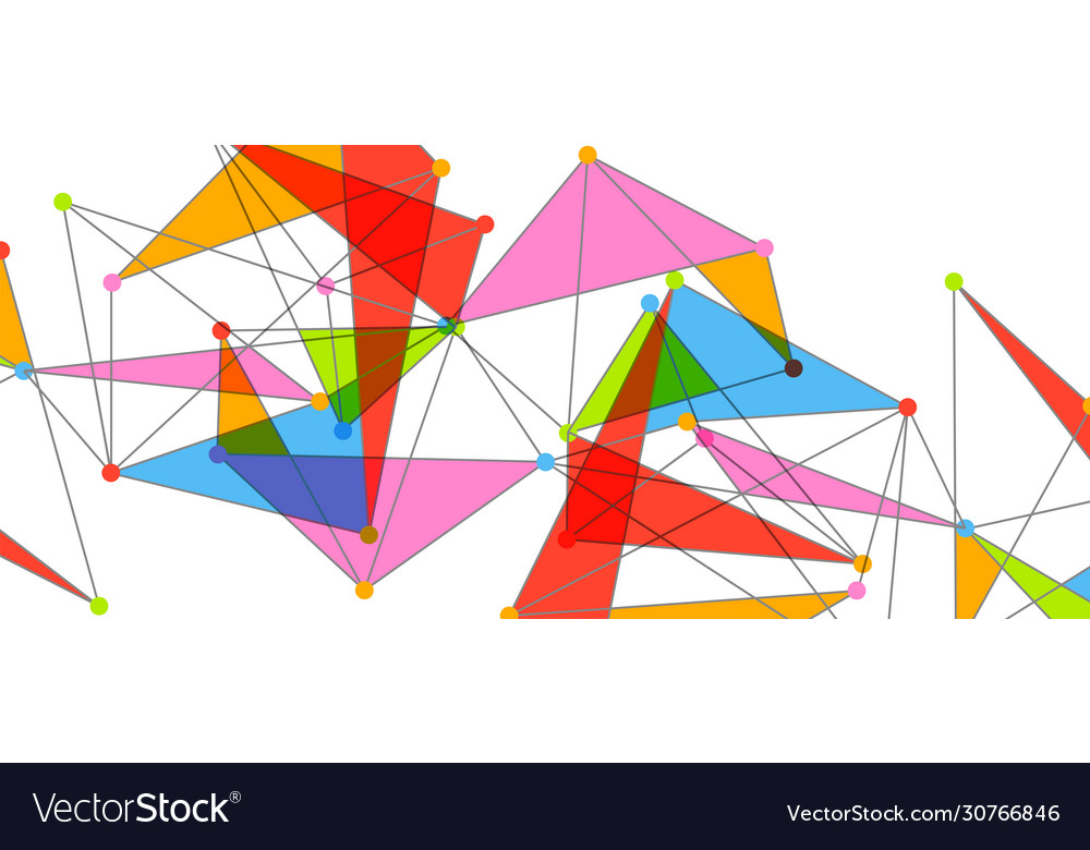 Line points connections triangular technology vector image Line points connections triangular technology