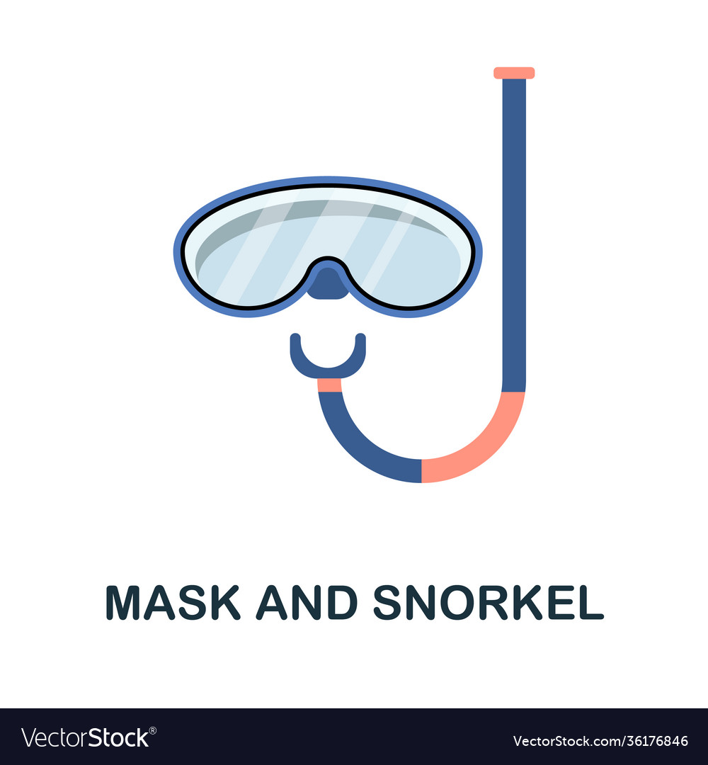 Mask and snorkel flat icon color simple element