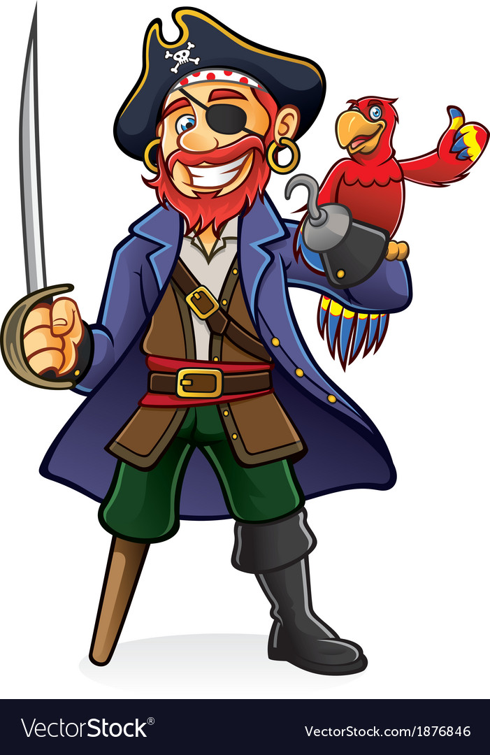 Pirate And Parrot Royalty Free Vector Image Vectorstock