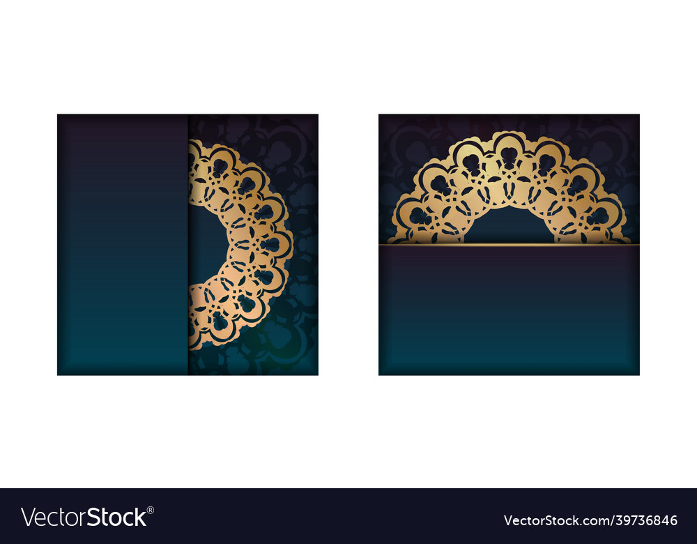 Postcard template with gradient green color vector image Postcard template with gradient green color