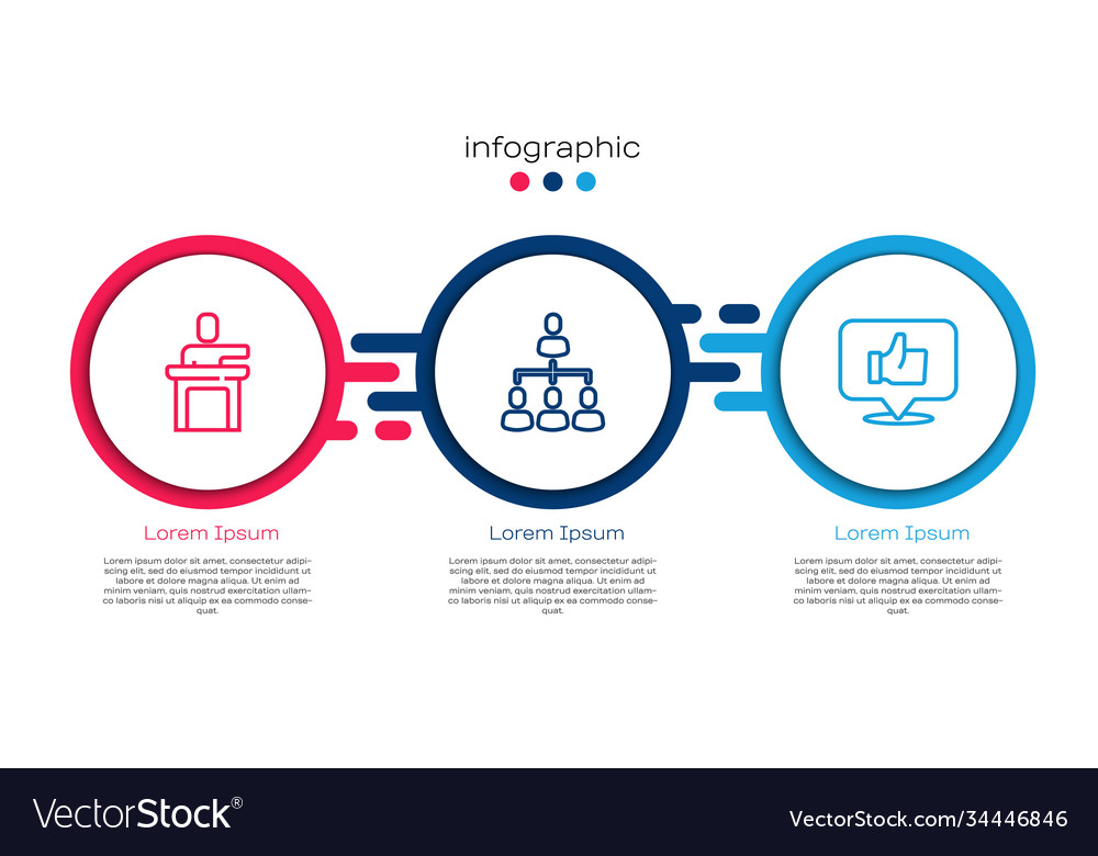 Set line speaker hierarchy organogram chart vector image Set line speaker hierarchy organogram chart